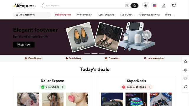 Screenshot: aliexpress.com - uses SF Pro Display