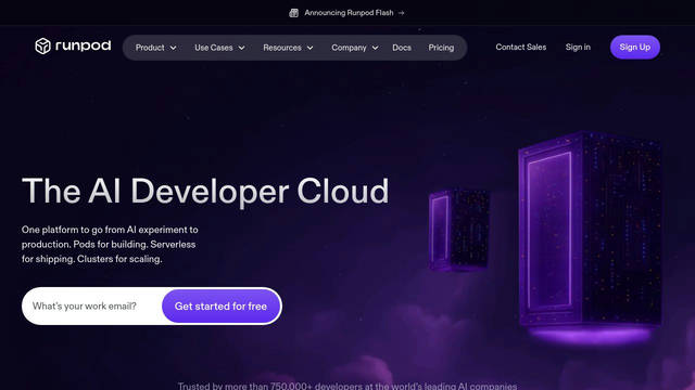 Screenshot: runpod.io - uses ABC Diatype