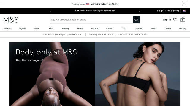 Screenshot: marksandspencer.com - uses MS Barrow