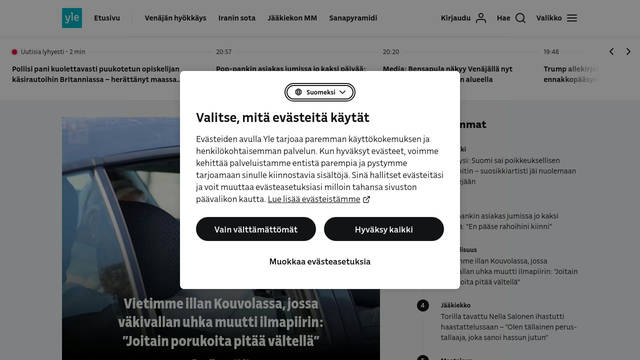 Screenshot: yle.fi - uses Yle Next