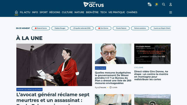 Screenshot: rtbf.be - uses Montserrat-uat
