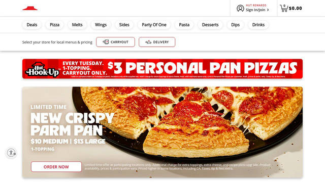 Screenshot: pizzahut.com - uses Open Sans Bold Screenshot: pizzahut.com - uses Open Sans Bold
