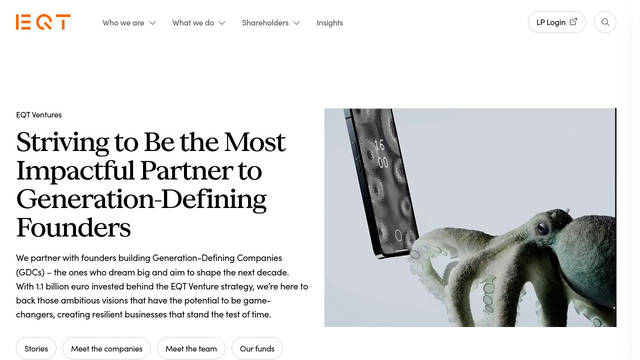 Screenshot: eqtventures.com - uses concrette