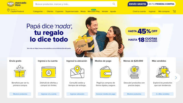 Screenshot: mercadolibre.com.ar - uses navigation Screenshot: mercadolibre.com.ar - uses navigation