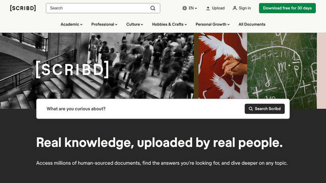 Screenshot: scribd.com - uses Scribd Sans