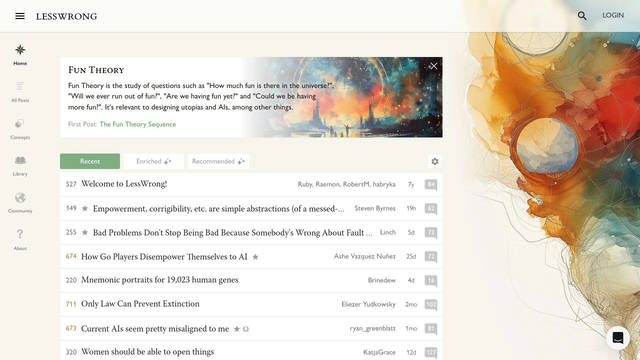 Screenshot: lesswrong.com - uses cronos-pro