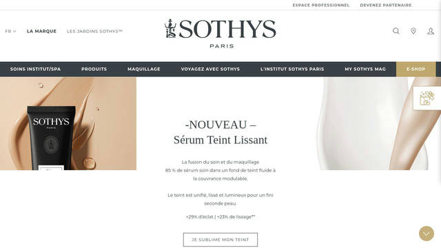 Screenshot: sothys.com - uses sothys