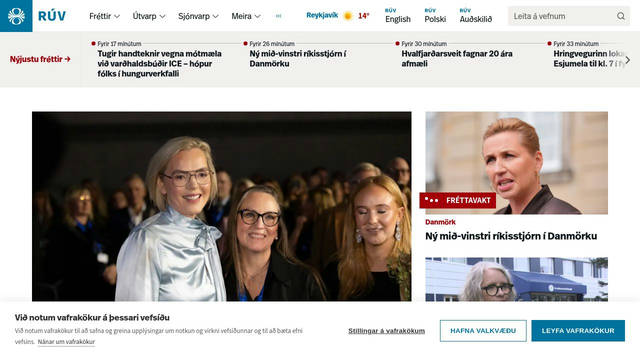 Screenshot: ruv.is - uses ff-real-headline-pro