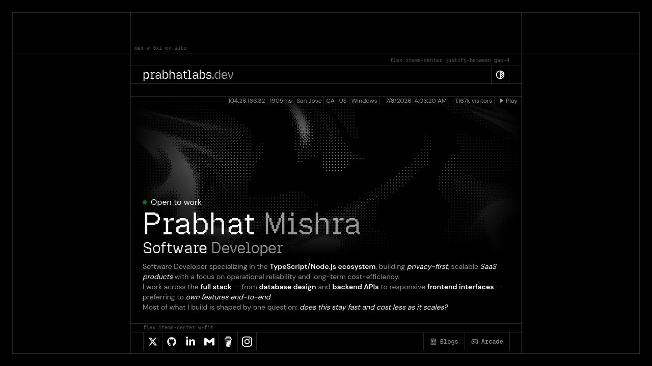 prabhatlabs.dev: What fonts does Prabhatlabs use? - DM Sans, Geist Mono, GeistPixelSquare