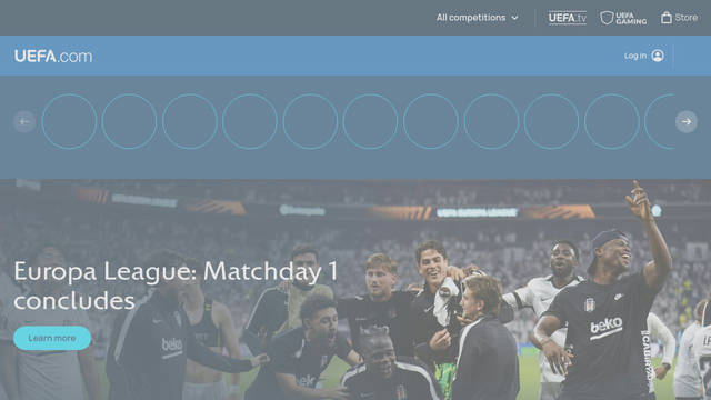 Screenshot: uefa.com - uses Champions ExtraBold