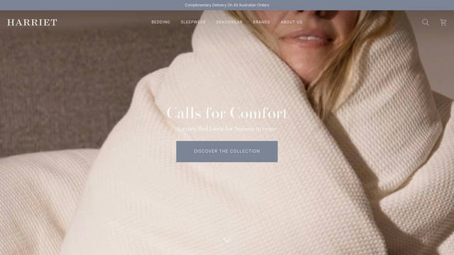 Screenshot: harriethome.com.au - uses Bodoni Moda
