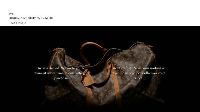 Screenshot: louisvuitton.com - uses Louis Vuitton Web