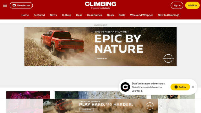 Screenshot: rockandice.com - uses outside-icons