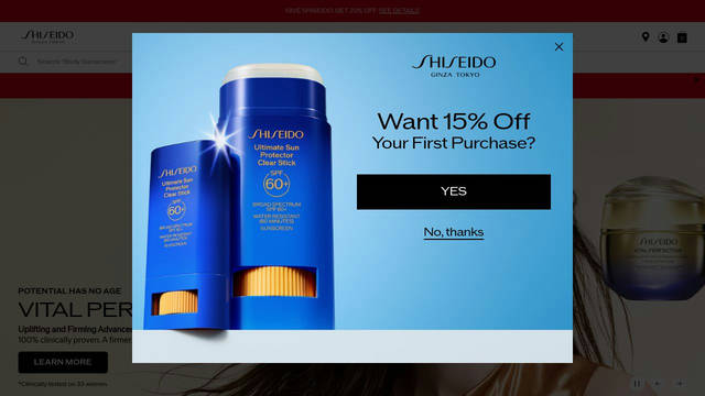 Screenshot: shiseido.com - uses ShiseidoGinzaBold