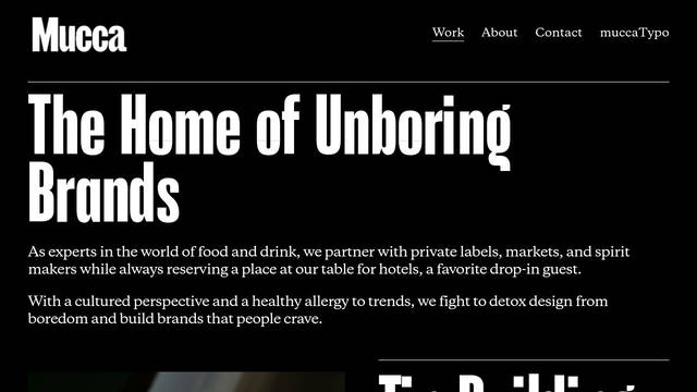 Screenshot: mucca.com - uses squarespace-ui-font