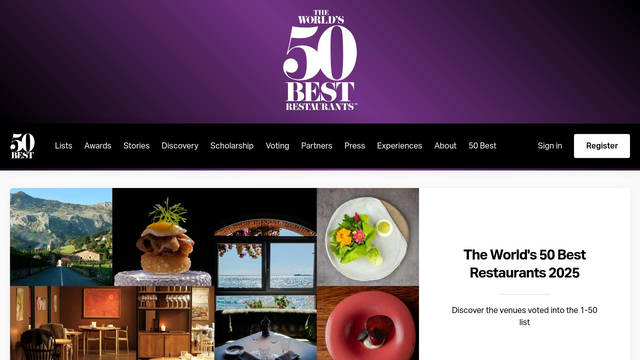 Screenshot: theworlds50best.com - uses Checkbox Screenshot: theworlds50best.com - uses Checkbox