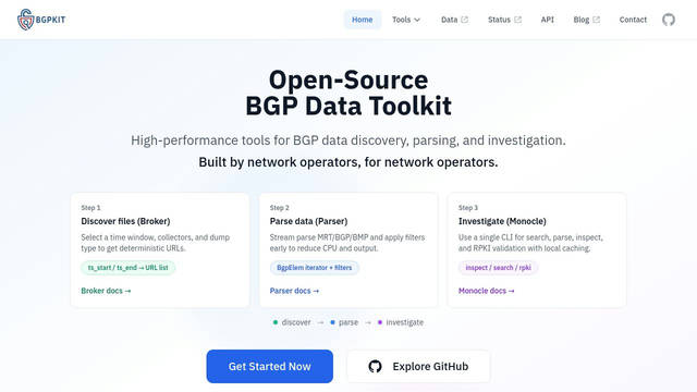 Screenshot: bgpkit.com - uses IBM Plex Sans