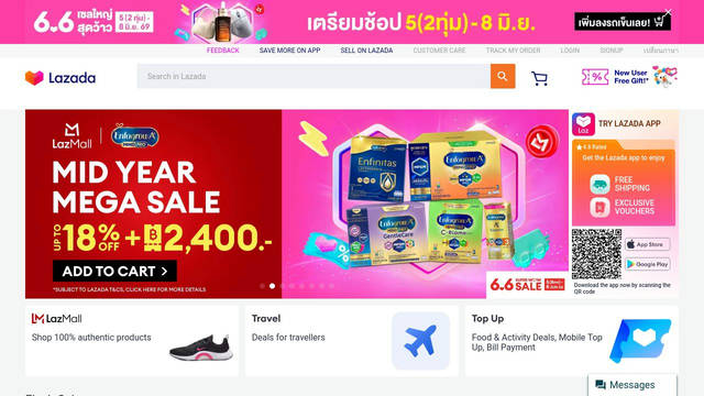 Screenshot: lazada.co.th - uses Roboto-Regular