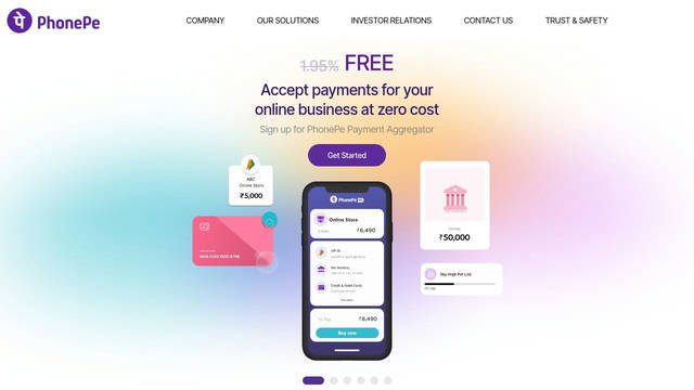 Screenshot: phonepe.com - uses Inter Tight