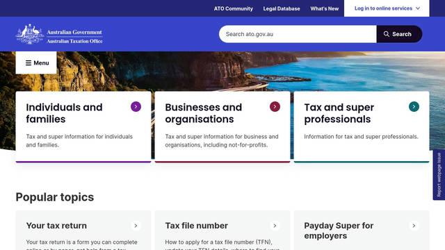 Screenshot: ato.gov.au - uses Poppins Screenshot: ato.gov.au - uses Poppins