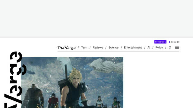 Screenshot: theverge.com - uses Georgia
