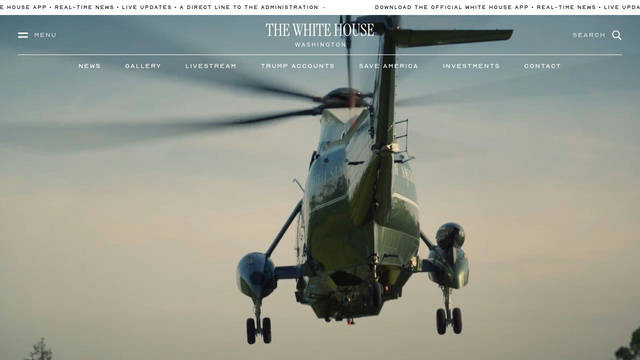 Screenshot: whitehouse.gov - uses Instrument Serif
