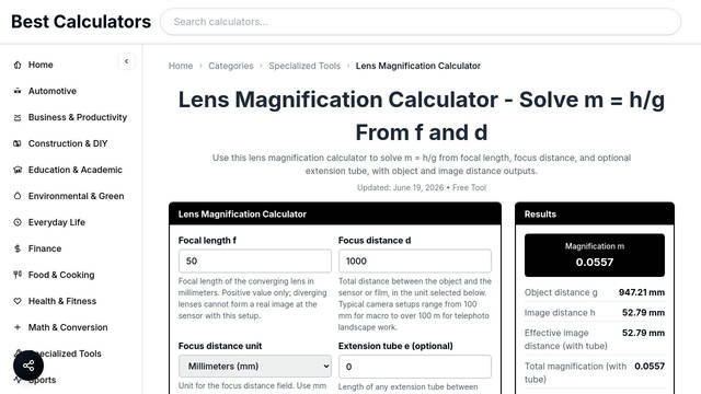 Screenshot: best-calculators.com - uses Times