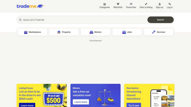 Screenshot: trademe.co.nz - uses Barlow Condensed