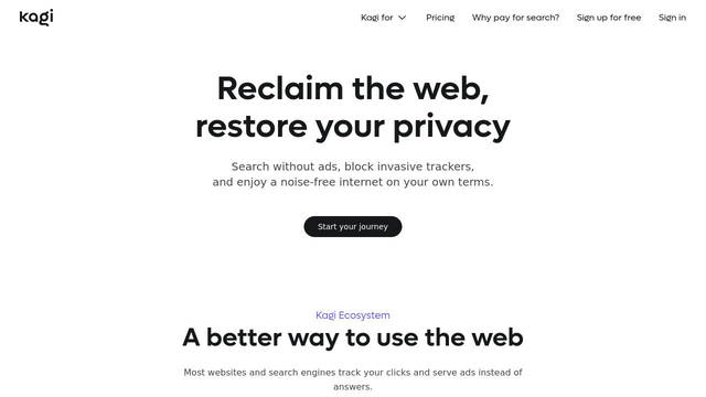 Screenshot: kagi.com - uses Lufga