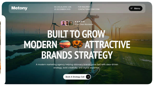 Screenshot: metony.framer.website - uses PT Sans Narrow Placeholder