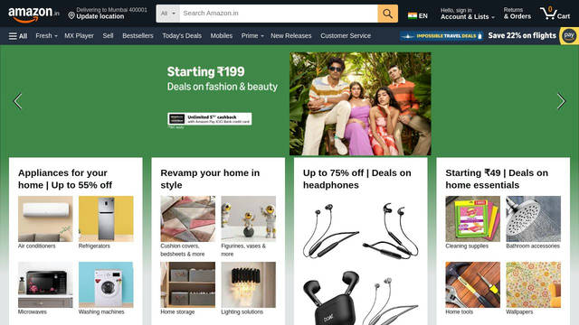 Screenshot: amazon.in - uses Amazon Ember Modern Display Screenshot: amazon.in - uses Amazon Ember Modern Display