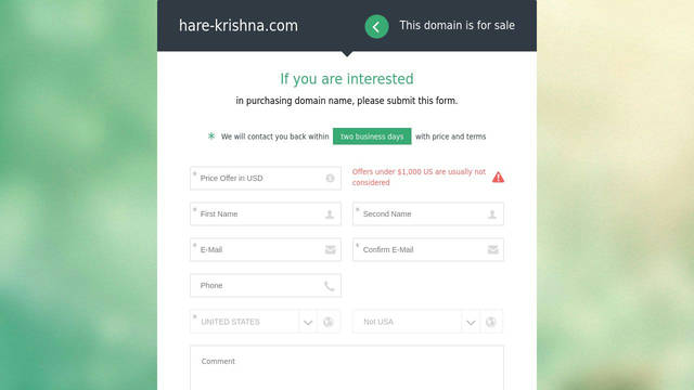 Screenshot: hare-krishna.com - uses SegoeUISemiBold