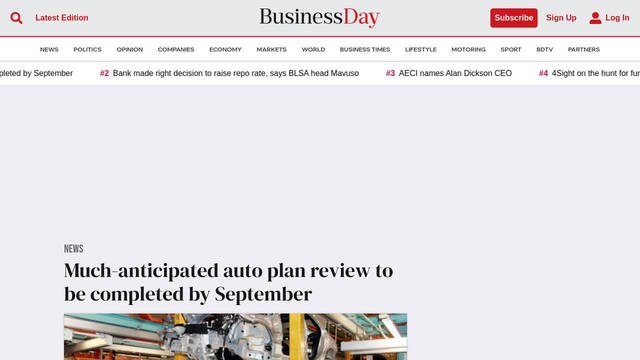 Screenshot: businesslive.co.za - uses Wix Madefor Display