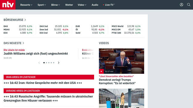 Screenshot: n-tv.de - uses IBMPlexSans