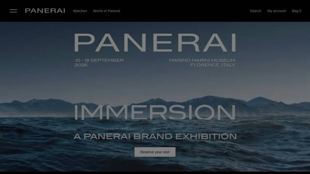 Screenshot: panerai.com - uses ITCBlairBold