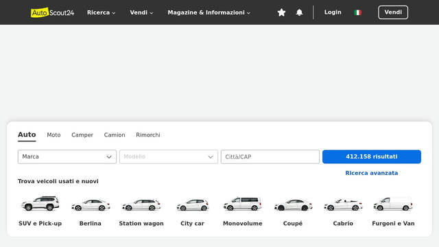 Screenshot: autoscout24.it - uses SF Pro