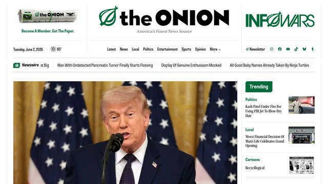 Screenshot: theonion.com - uses gform-icons-theme