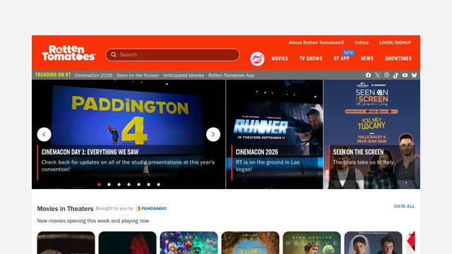 Screenshot: rottentomatoes.com - uses Franklin Gothic