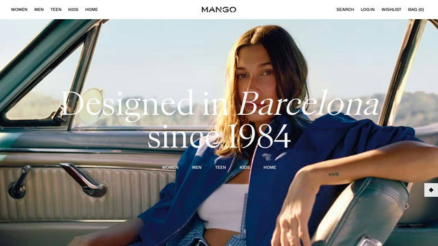 Screenshot: mango.com - uses DefaultFont