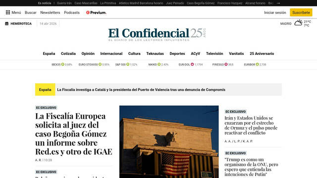 Screenshot: elconfidencial.com - uses Hoefler Text Screenshot: elconfidencial.com - uses Hoefler Text