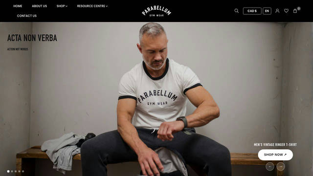 Screenshot: parabellumgymwear.com