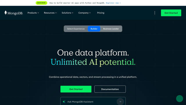 Screenshot: mongodb.com - uses Noto Sans SC