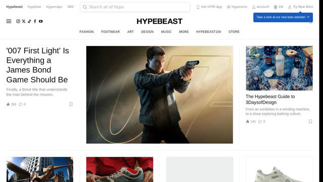 Screenshot: hypebeast.com - uses Source Sans Pro HB