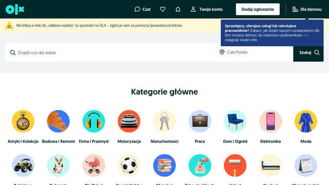 Screenshot: olx.pl - uses Geomanist Screenshot: olx.pl - uses Geomanist