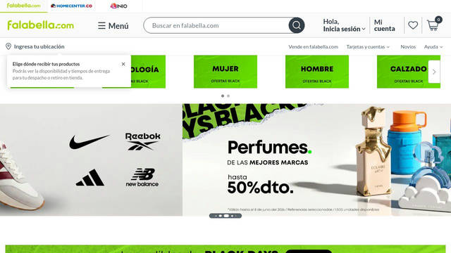 Screenshot: falabella.com.co - uses sodimac Screenshot: falabella.com.co - uses sodimac