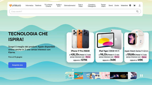 Screenshot: unieuro.it - uses icomoonUnieuro