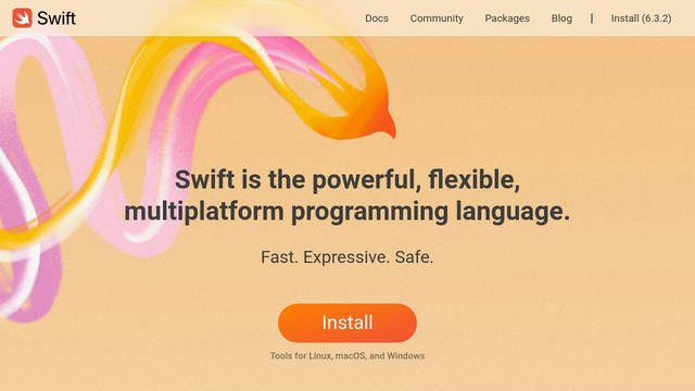 Screenshot: swift.org - uses Anonymous Pro