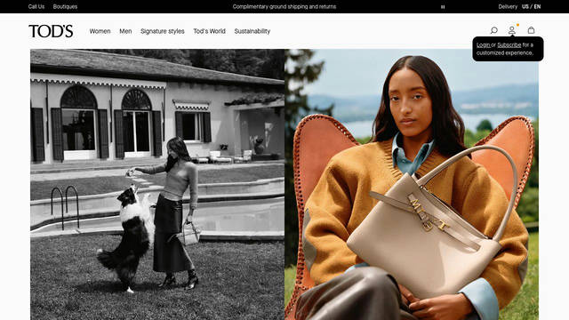 Screenshot: tods.com - uses tods-com
