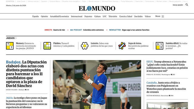 Screenshot: elmundo.es - uses Geneva