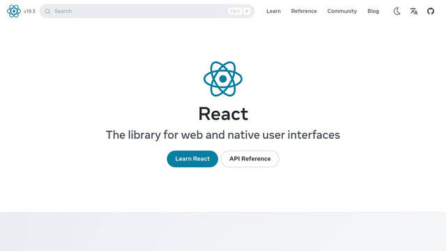 Screenshot: reactjs.org - uses Optimistic Display SBd